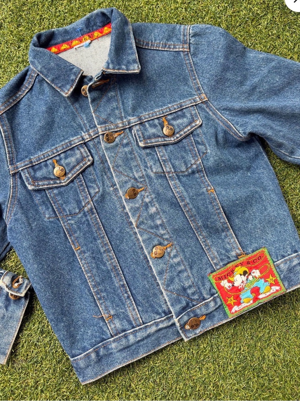 Vintage Mickey & Co Disney Denim Jacket Custom Rhinestone Mickey Mouse Size M